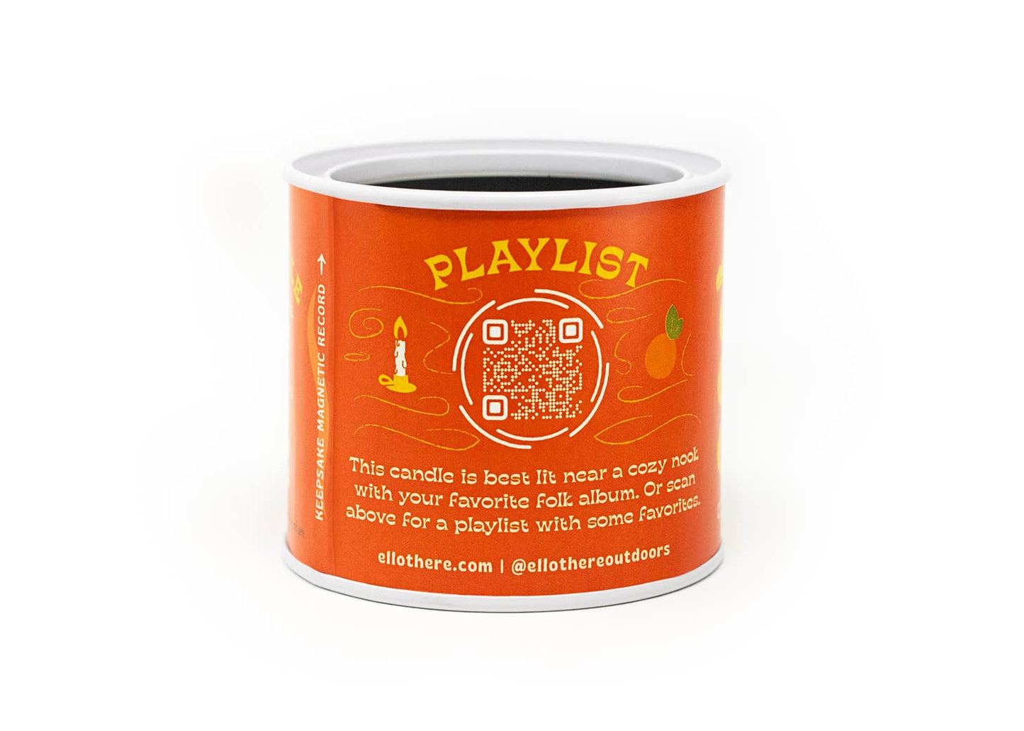 Folk Cabin Soy Candle with Playlist & Vinyl Magnet