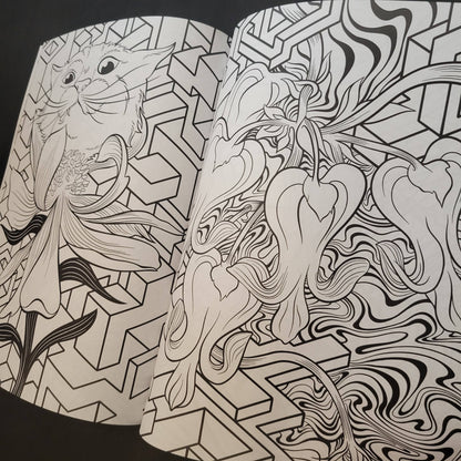 Psychedelic Cats Coloring Book