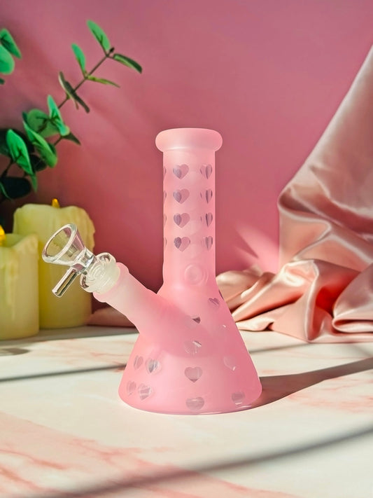 Frosted Mini Heart Beaker Bong