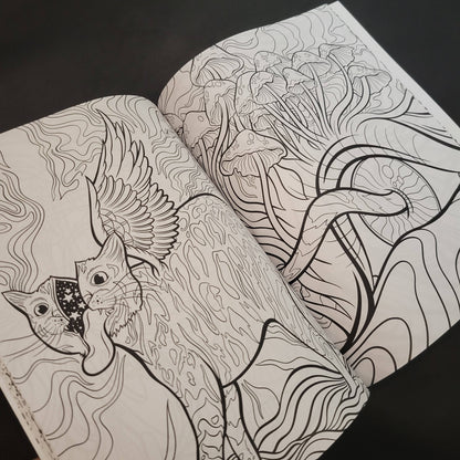 Psychedelic Cats Coloring Book