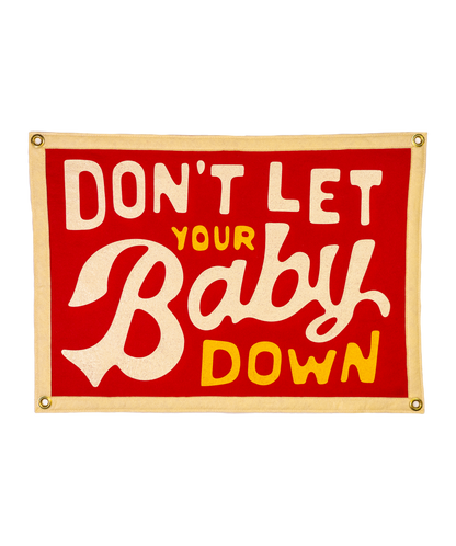 Don't Let Your Baby Down Camp Flag • John Prine x Oxford Pennant