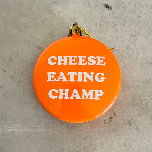 Cheese eating champ shatterproof Christmas Ornament USA made