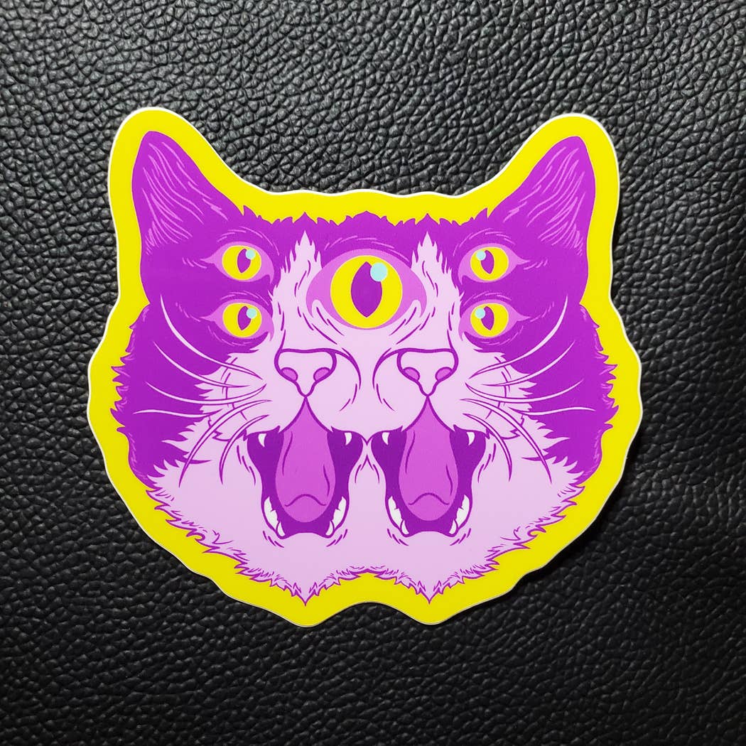 5 Eyed Psychedelicat Sticker