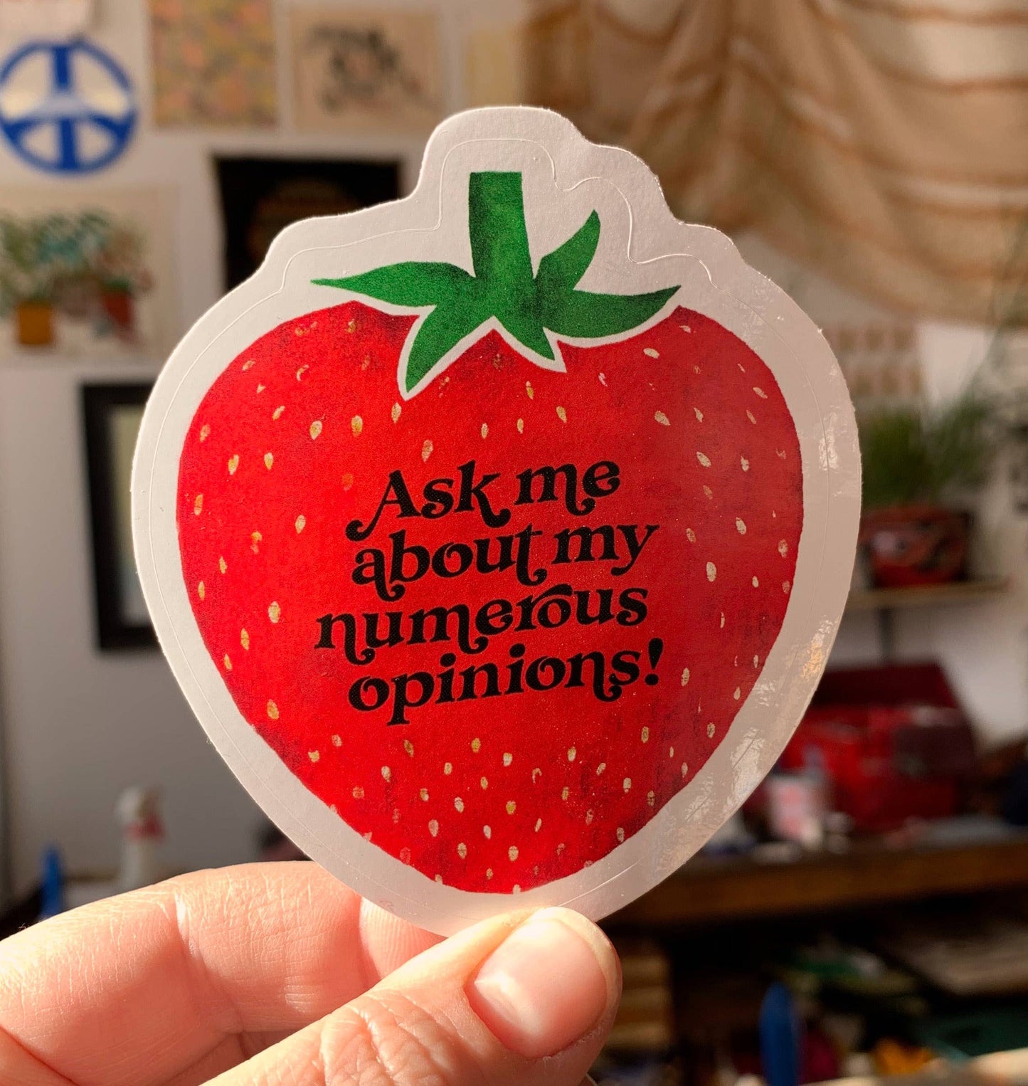 Ask Me About My Numerous Opinions-Weatherproof Sticker