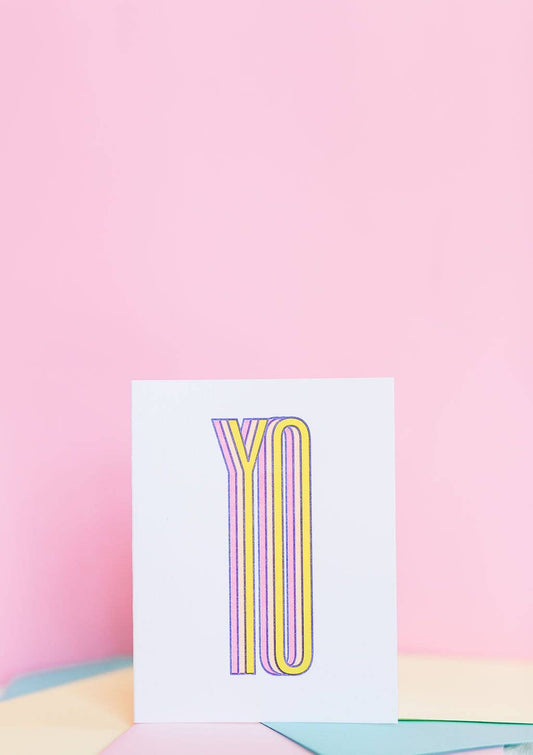 Yo Letterpress Greeting Card