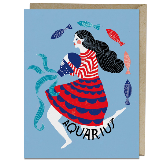 Lisa Congdon Aquarius Greeting Card