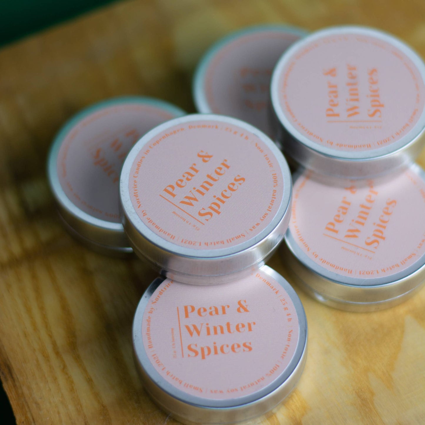 Mini scented soy candles -  Pear and Winter Spices